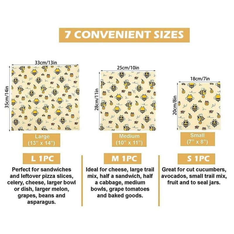3pcs Reusable Food Fresh Keepi - огляд і ціна Beeswax Wrap Reusable