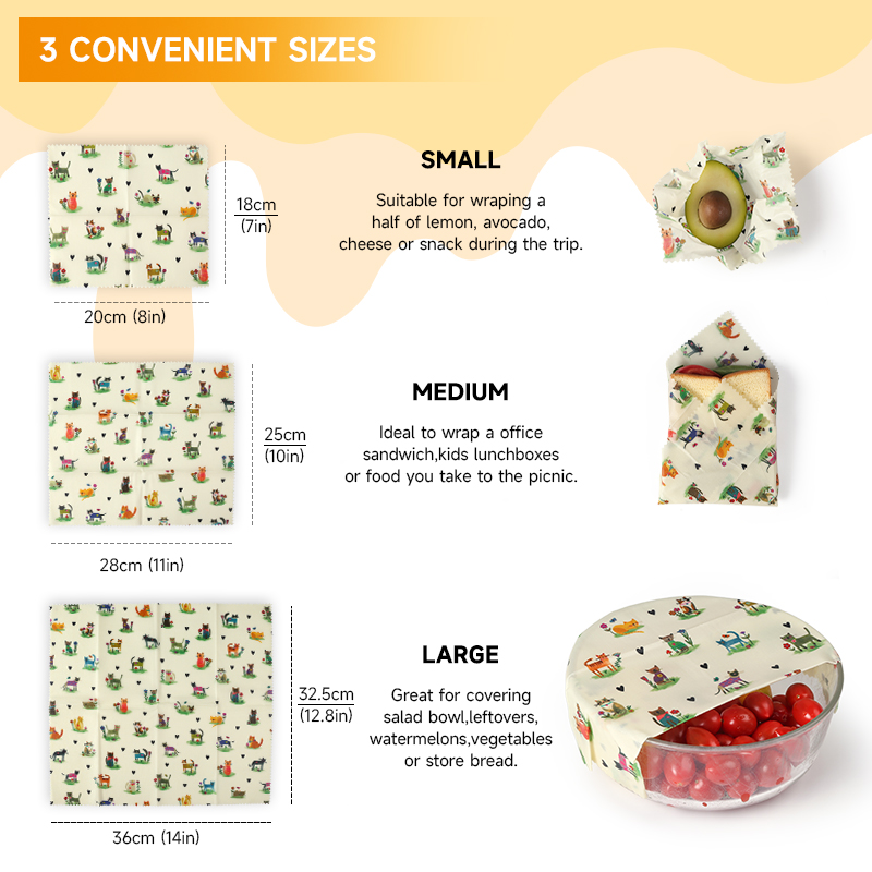 6 Packs (2S. 2M, 2L) Reusable  - огляд і ціна Beeswax Wrap Reusable