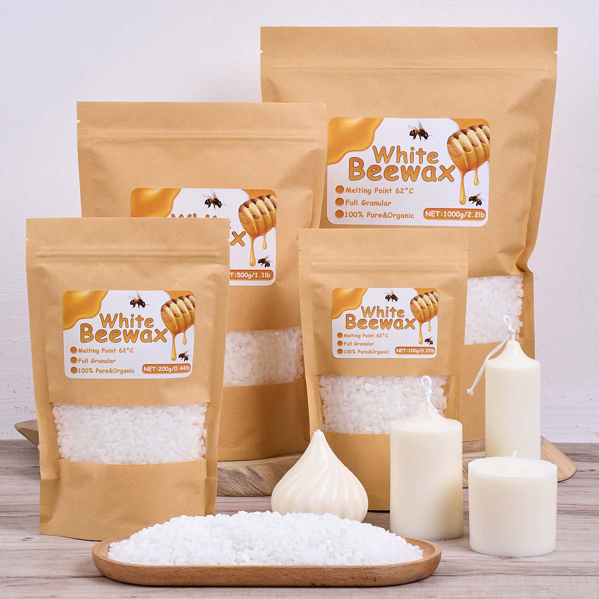 1000g White Beeswax DIY Candle - огляд і ціна Beeswax Wrap Reusable