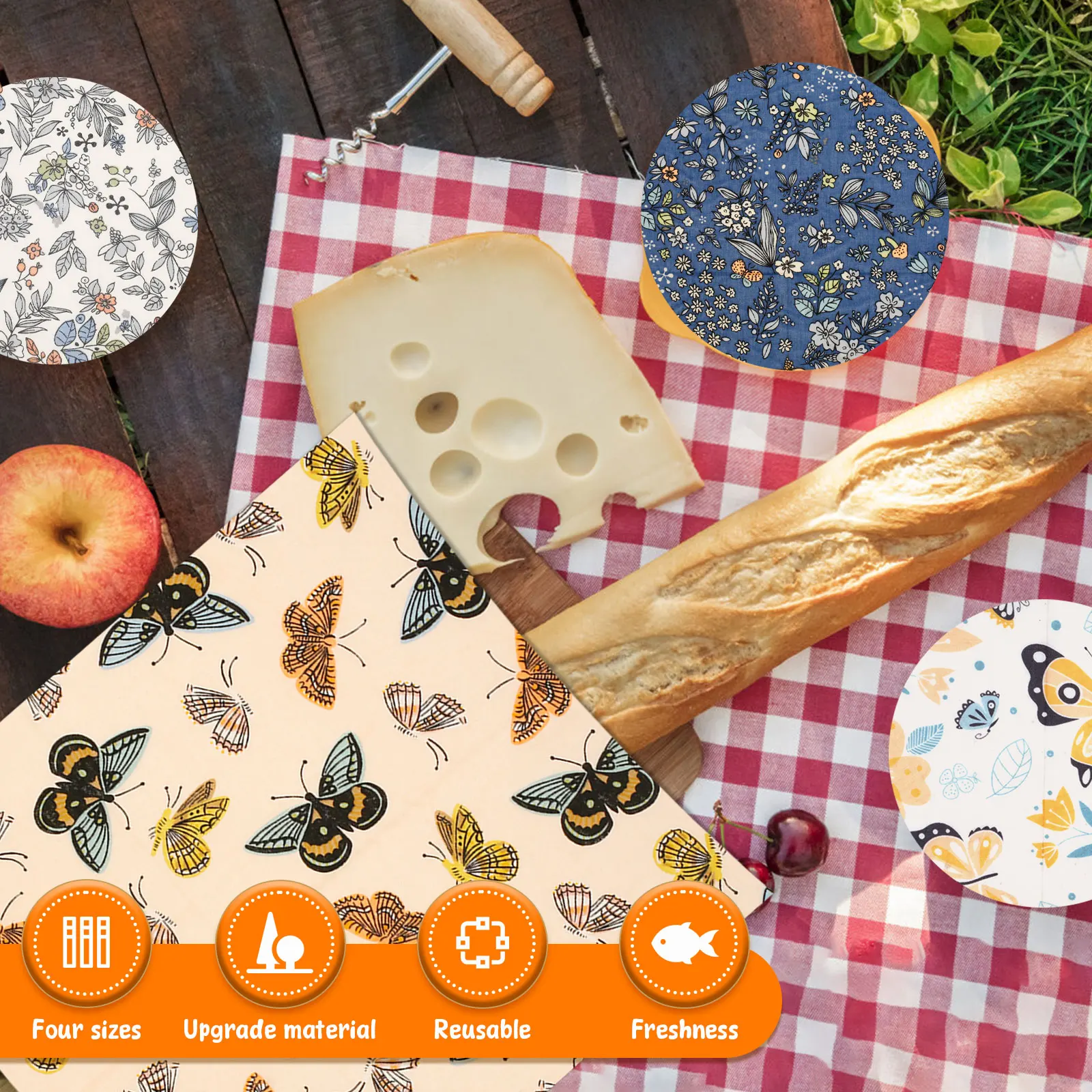 11 Pcs Beeswax Food Wrap Set R - огляд і ціна Beeswax Wrap Reusable
